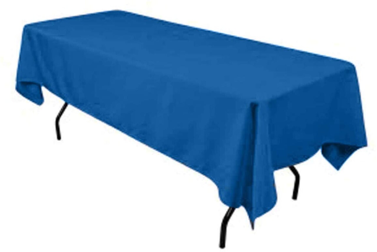 Rectangular Royal Blue Polyester Tablecloth 60×144 Inch Elegant Décor for Weddings, Parties & Banquets